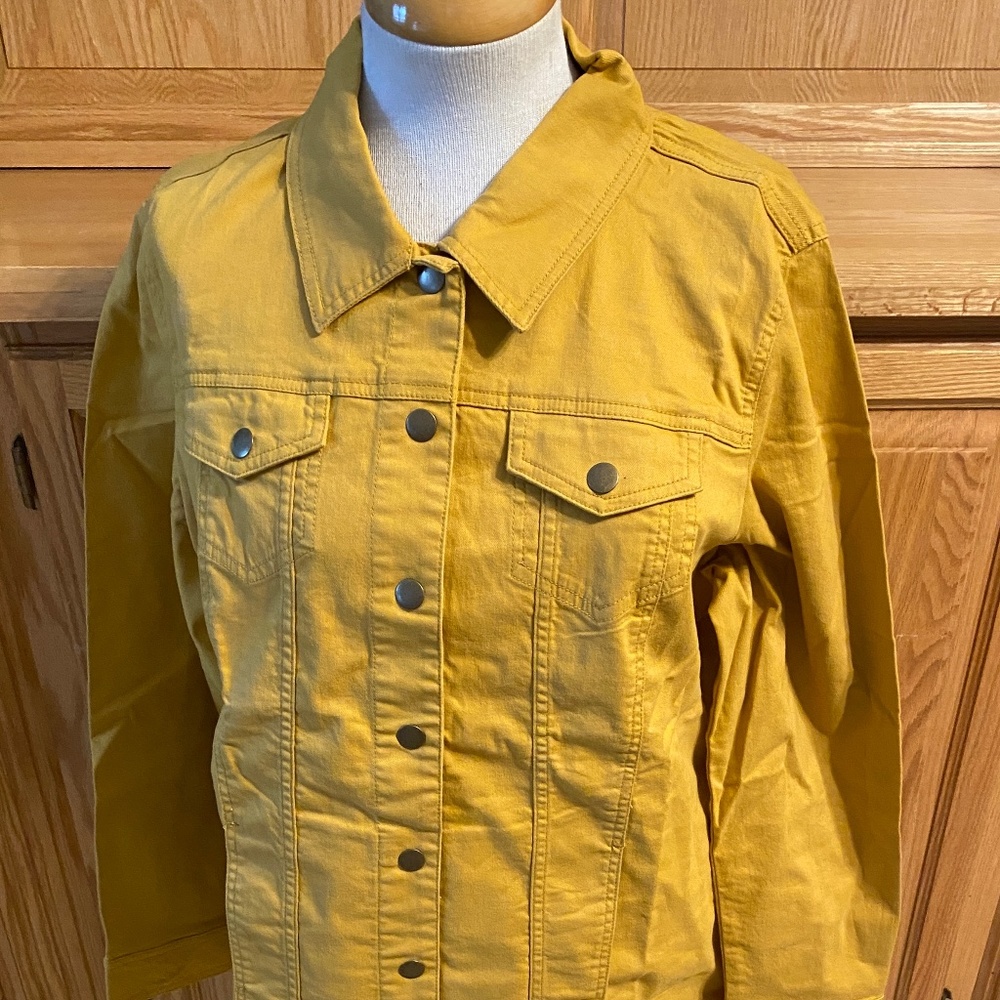 NWOT Appleseed Dreamflex Long Colored Jean Jacket Gold Jean Jacket XL Casual